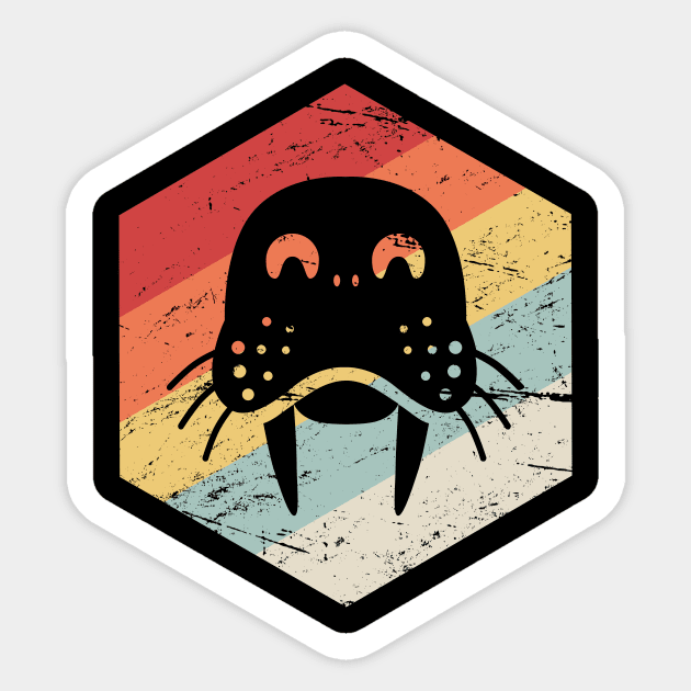 Retro Vintage Walrus Icon Sticker by MeatMan